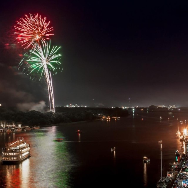 Fireworks on River Street Fireworks on River Street Savannah