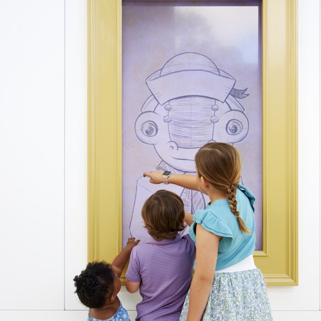 Children playing in an interactive art museum