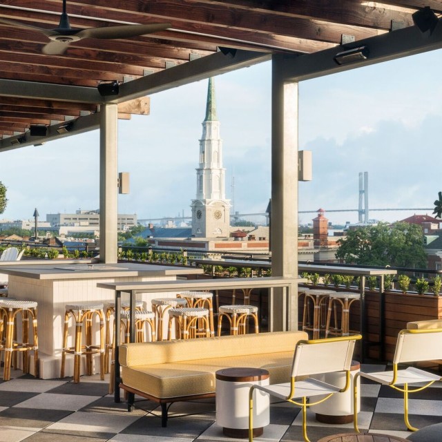 The Perry Lane Hotel rooftop in Savannah, Georgia The Perry Lane Hotel rooftop in Savannah, Georgia
