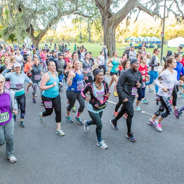 Runners at the Publix Savannah Women's Half Runners at the Publix Savannah Women's Half Marathon in Savannah, Georgia