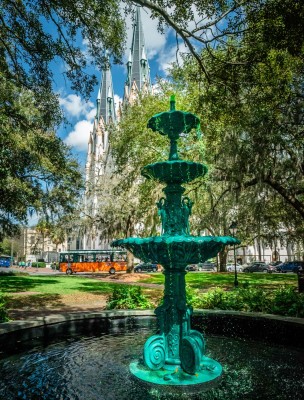 Lafayette Square Fountain and Cathedral Lafayette Square Fountain and Cathedral