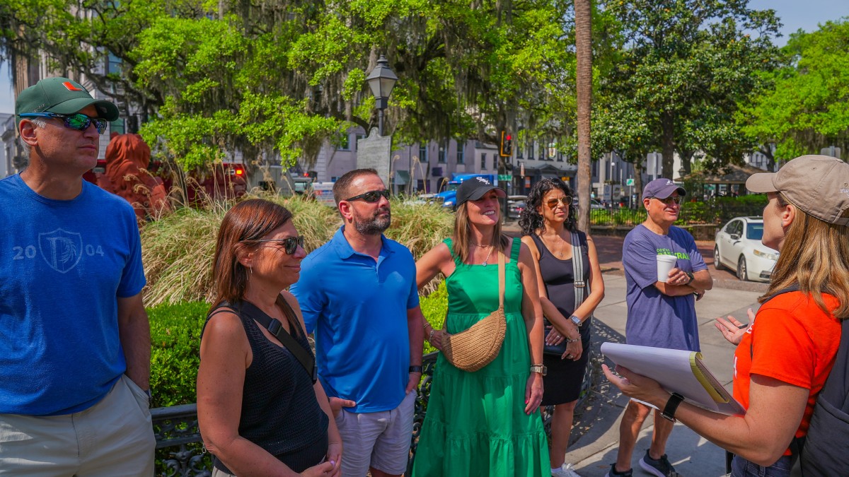 A walking food tour in Savannah, GA.