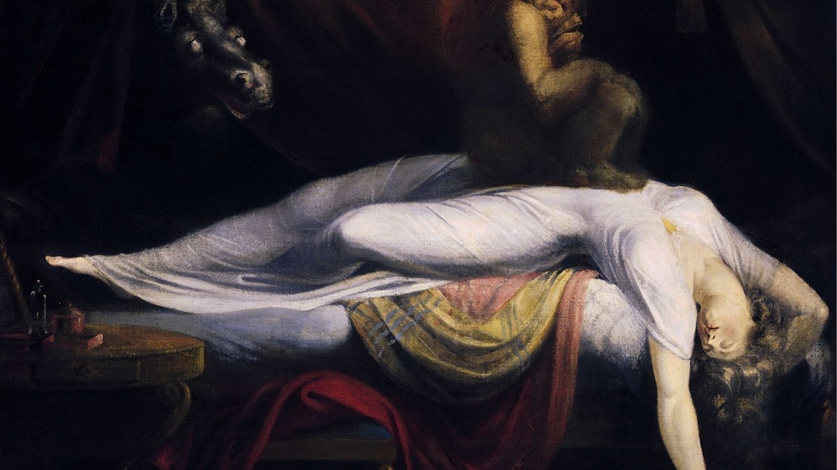 An eerie oil painting.