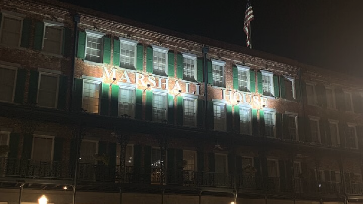 Ghosts of Savannah Self-Guided Haunted Audio Tour - Marshall House stop at night.