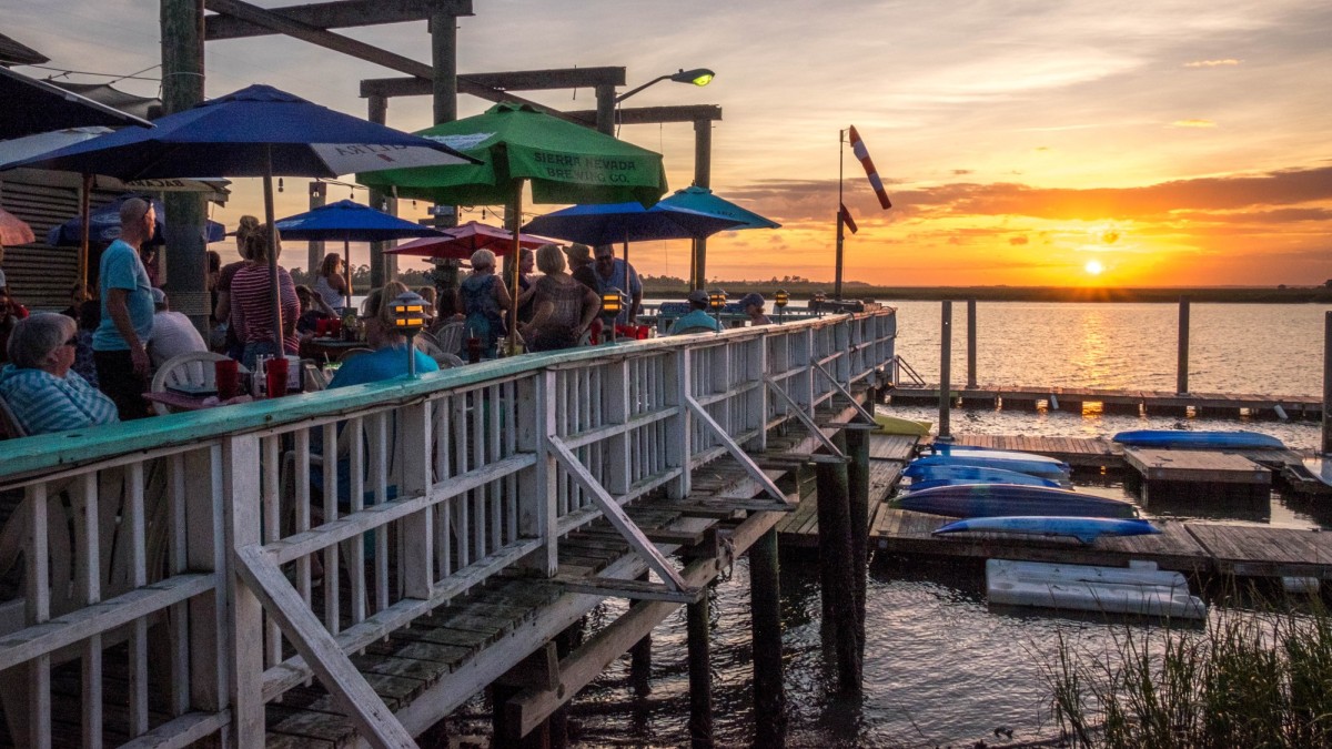 Tybee Island AJ's Dockside Restaurant Patio Boats Dining Tybee Island AJ's Dockside Restaurant Patio Boats Dining