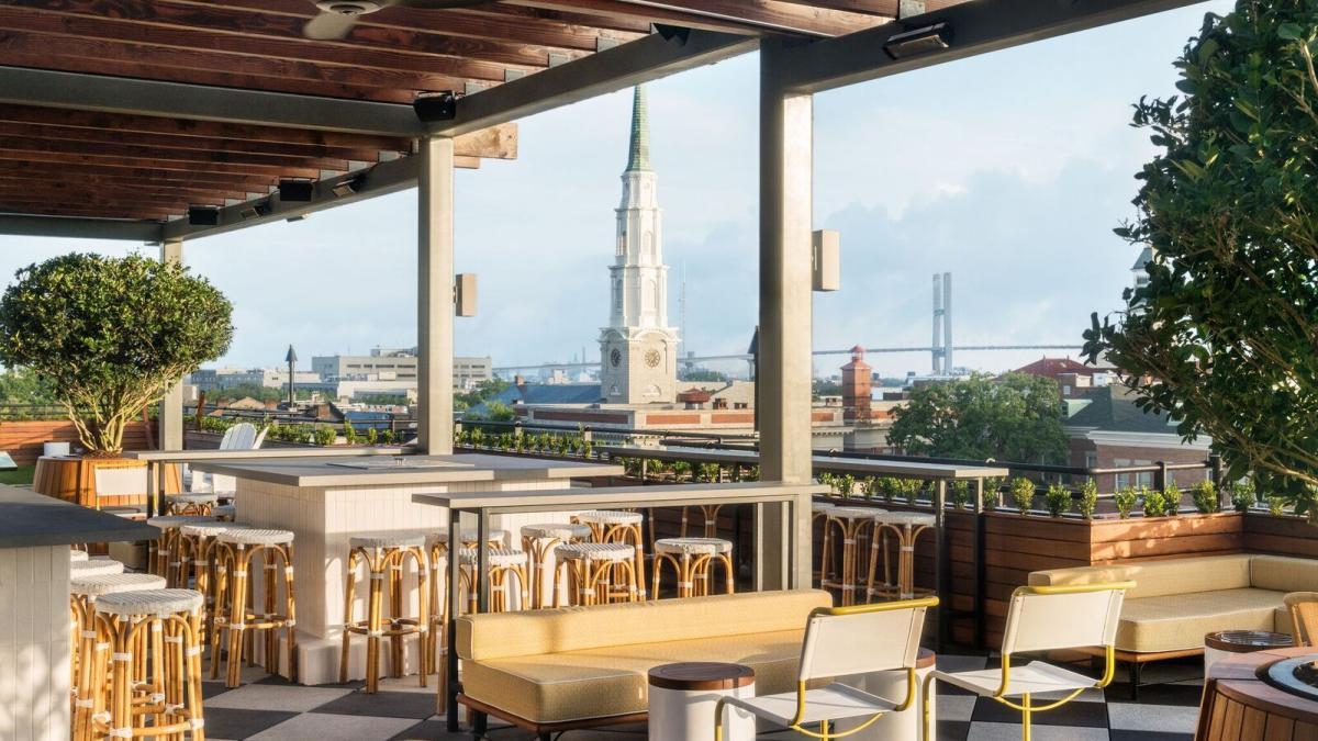 The Perry Lane Hotel rooftop in Savannah, Georgia