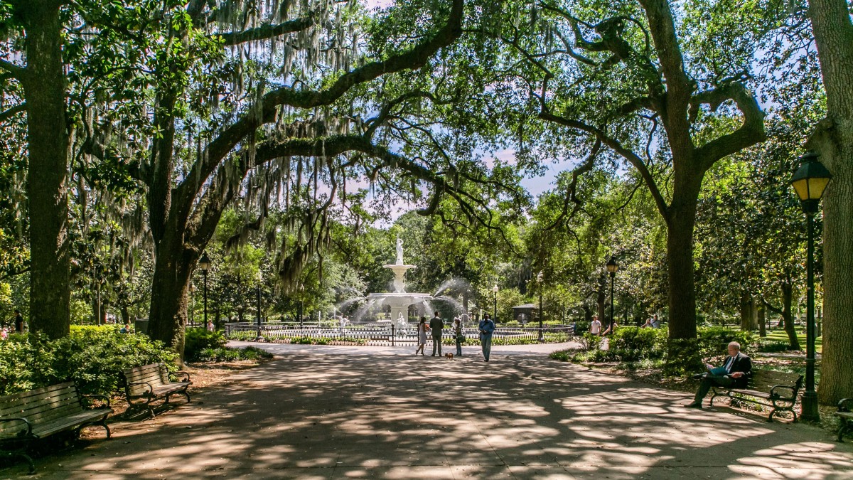 Forsyth Park is a popular place to visit in Savannah, Georgia.