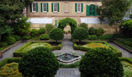 Owens-Thomas House & Slave Quarters. The courtyard the Owens-Thomas House & Slave Quarters.