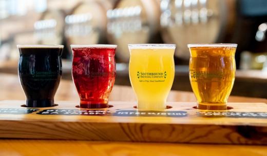 Southbound Brewing Co. Beer flight at Southbound Brewing Co. in Savannah, Ga.