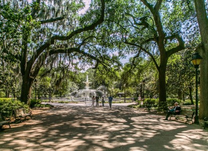 Forysth Park in Savannah, Georgia Forsyth Park is a popular place to visit in Savannah, Georgia.